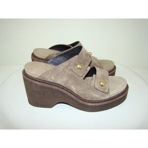 RAG & BONE TAUPE / BEIGE SUEDE PLATFORM SANDALS SIZE 41 / 10.5-11    C122